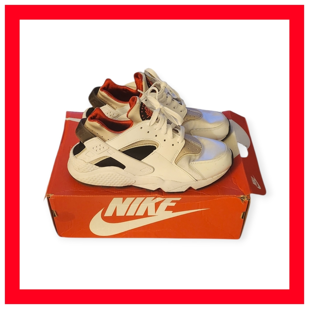 Nike Women's White and Black Sneakers with Red Accents